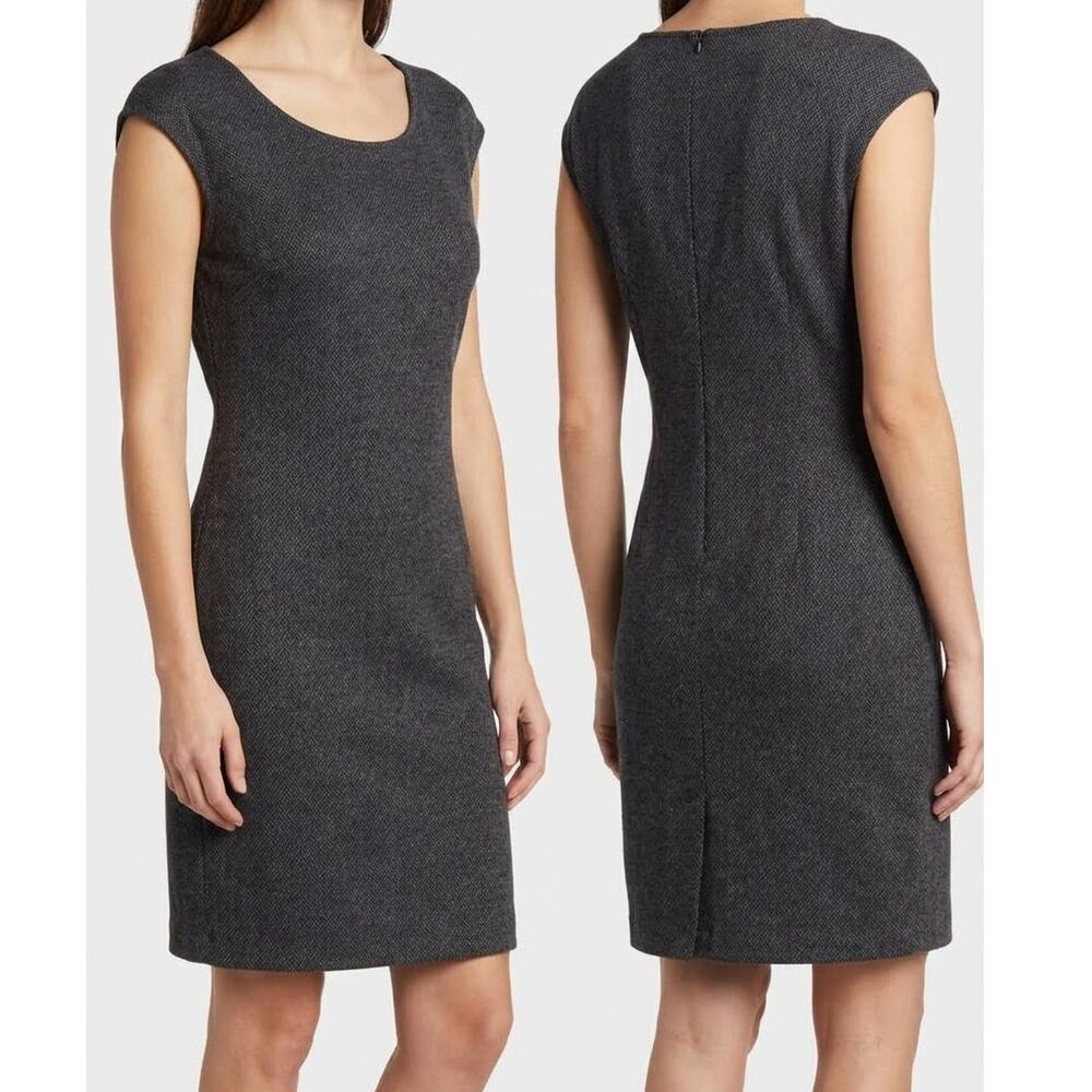 Nine West Womens Small NEW NWT Dress Scoop Neck Sheath Gray